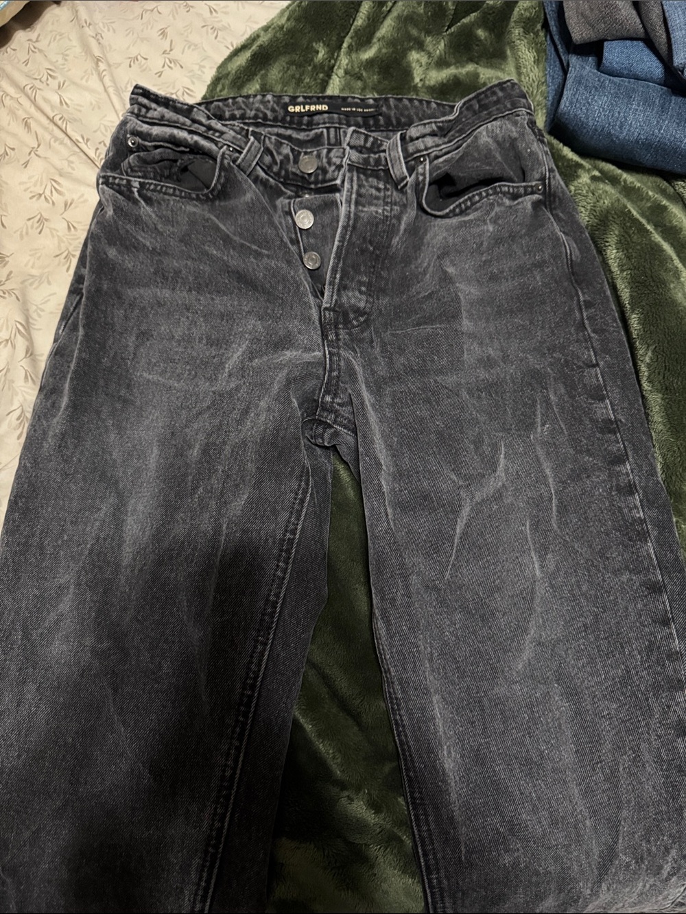 girlfriend collective Women's Boyfriend Jeans — Washed Black